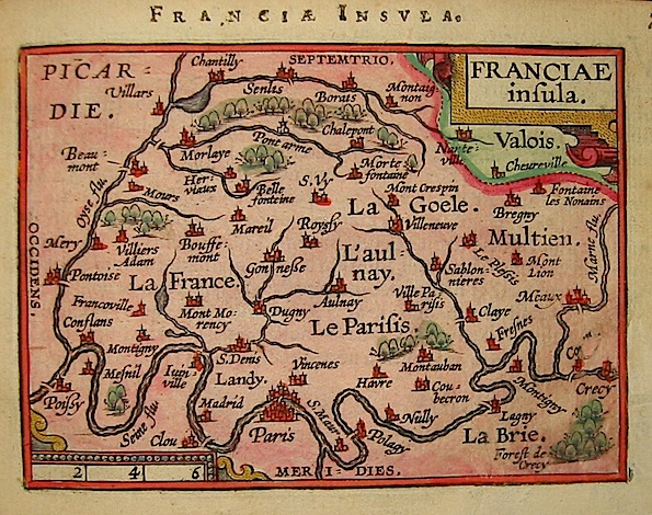Ortelius Abraham (1528-1598) Franciae insula 1601 Anversa, apud Ioannem Bapt. Vrientum 